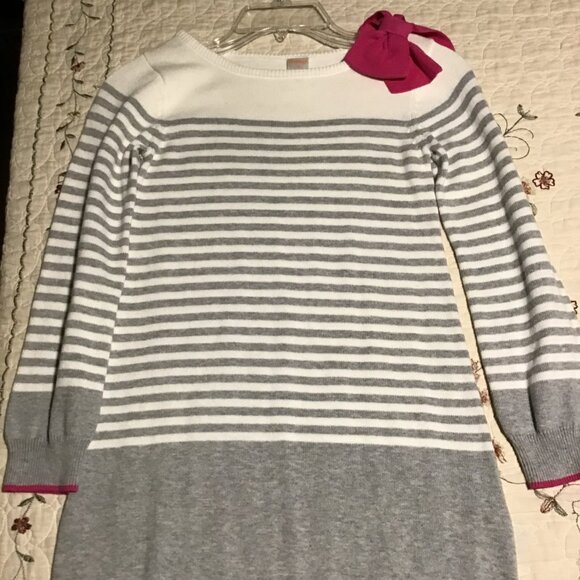 Gymboree Other - Gymboree Girl's Sweater Dress--Gray/White with Pink Accents--Size 8